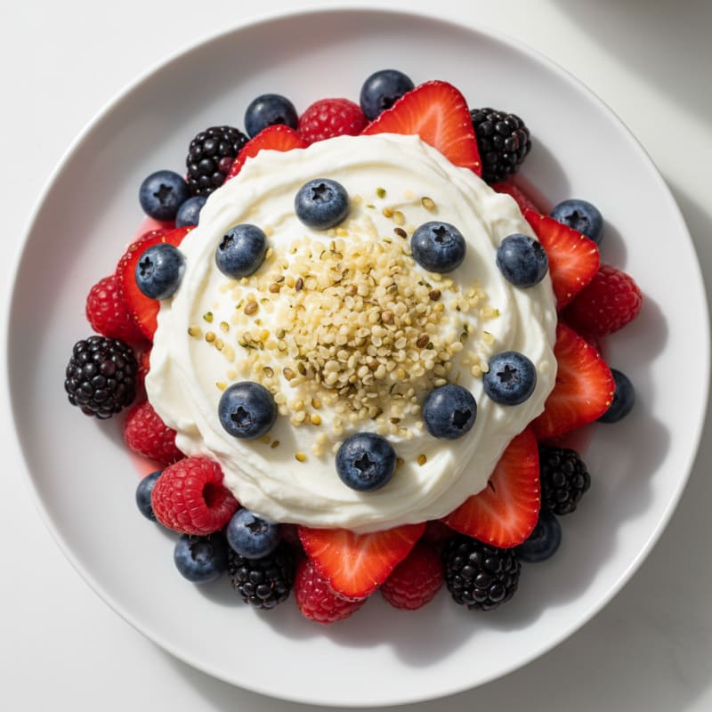 Greek Yogurt Protein Parfait with Mixed Berries