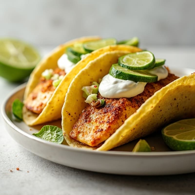 Blackened Fish Tacos with Lime Slaw