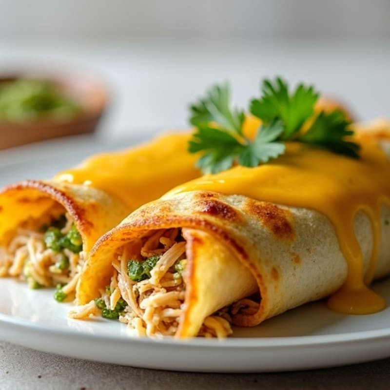 Salsa Verde Shredded Chicken Enchiladas