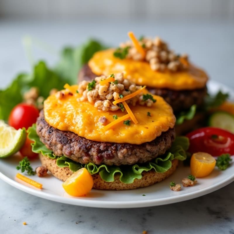 Hearty Smoky Black Bean Burgers with Roasted Vegetables