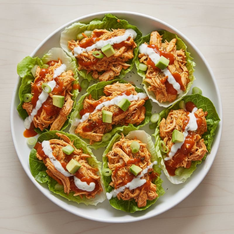 Buffalo Ranch Chicken Lettuce Wraps