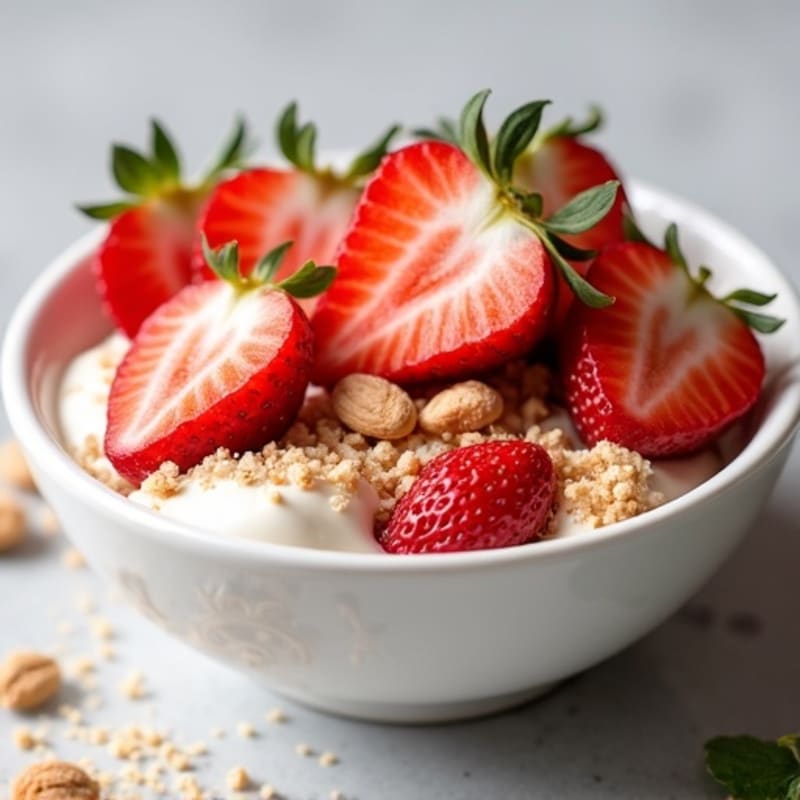 Creamy Strawberry Protein Shortcake Bowl