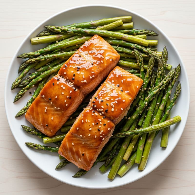 Teriyaki Glazed Salmon with Roasted Asparagus