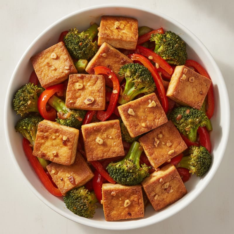Baked Tofu with Roasted Vegetables