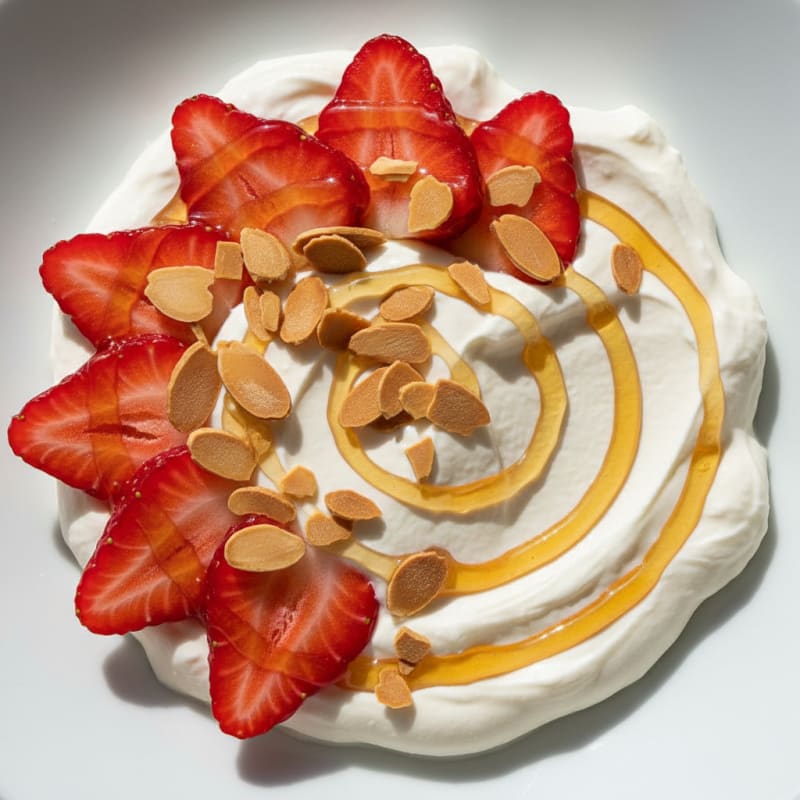 Silky Cheese Yogurt Mousse with Sliced Fruit