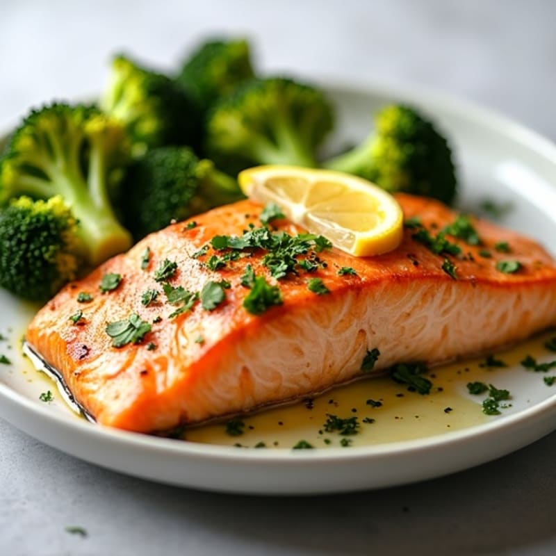 Lemon-Herb Baked Salmon with Crispy Roasted Broccoli