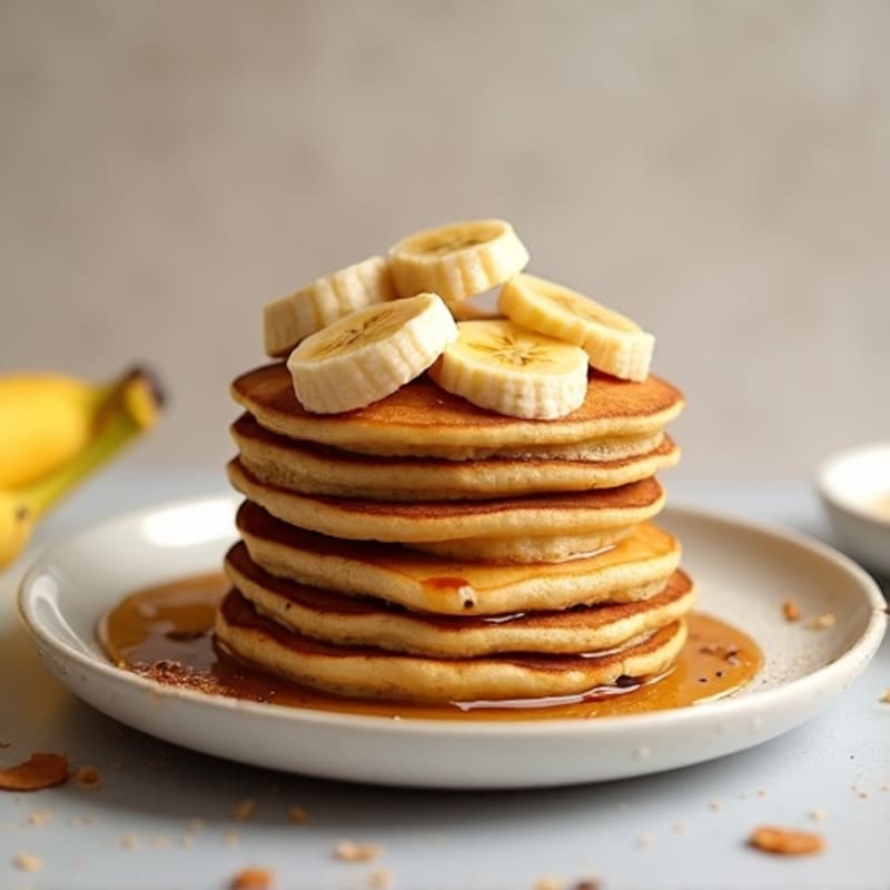 Fluffy Banana Protein Pancakes with Warm Spiced Bananas