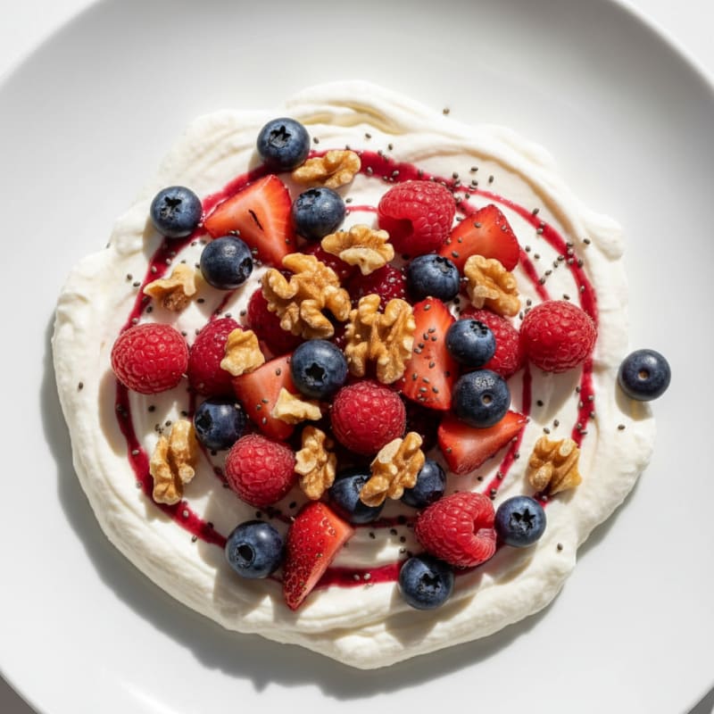 Silky Greek Yogurt Protein Mousse with Mixed Berries