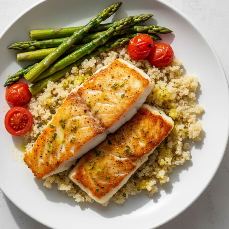 Zesty Pan-Seared Lemon Herb Cod