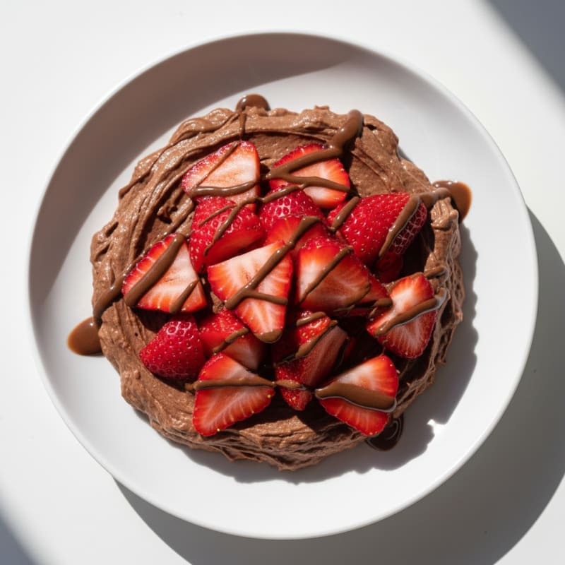 Silky Chocolate Protein Pudding with Fresh Strawberries