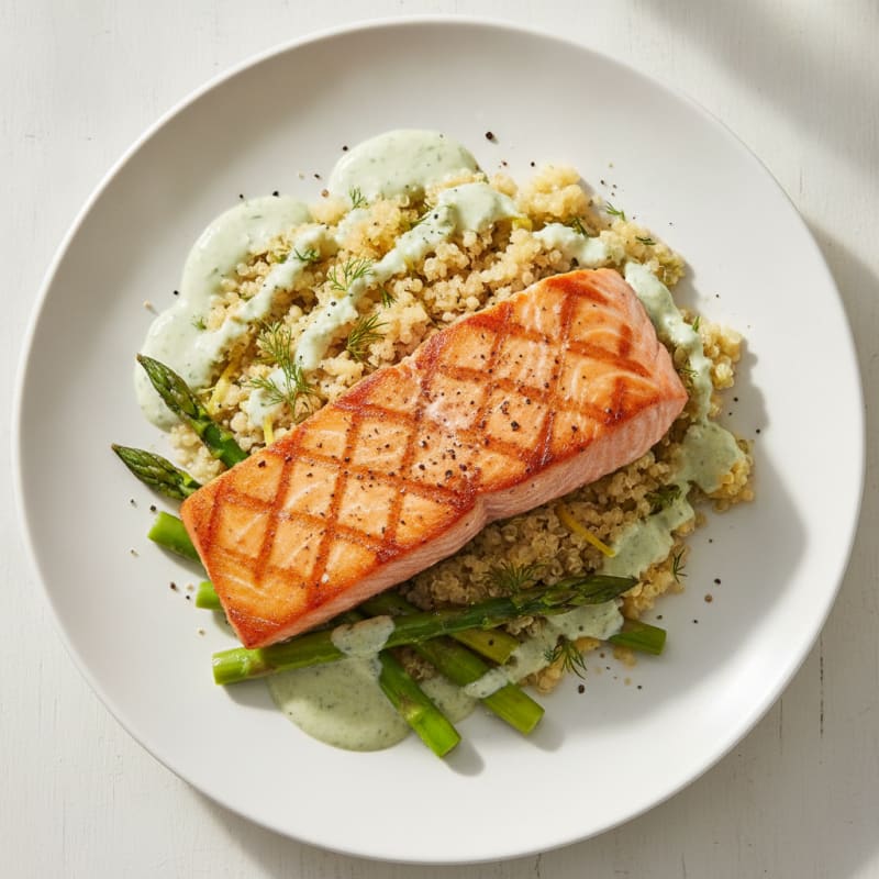 Pan-Seared Salmon with Lemon-Dill Quinoa
