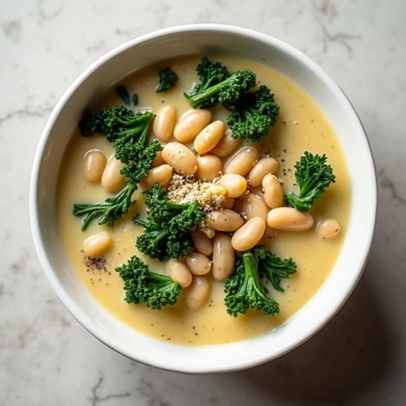 Creamy Garlic White Bean and Kale Soup