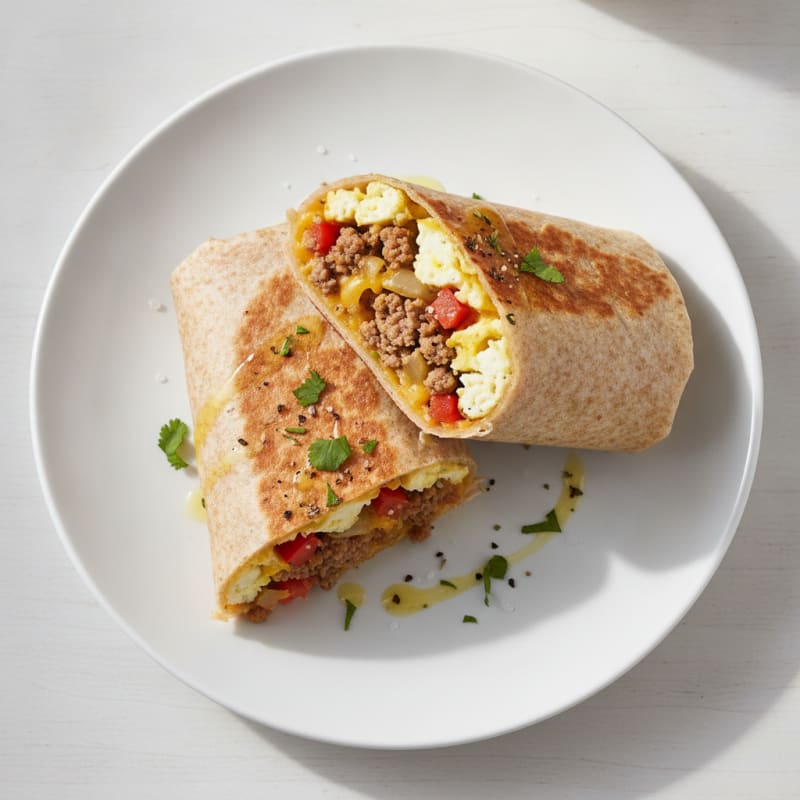 Sausage Egg and Cheese Breakfast Burrito