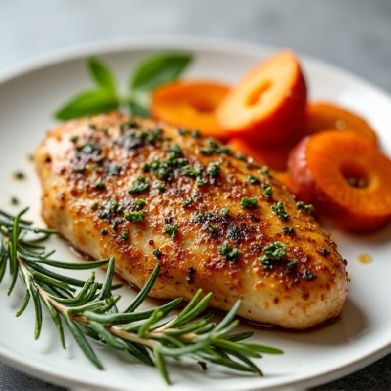 Herb-Crusted Grilled Chicken with Roasted Sweet Potato