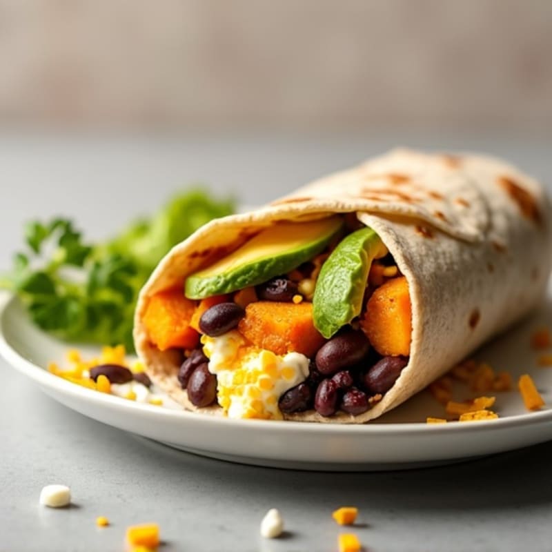 Protein-Packed Sweet Potato Black Bean Breakfast Burrito