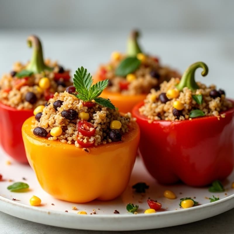 Fire-Roasted Quinoa Stuffed Bell Peppers