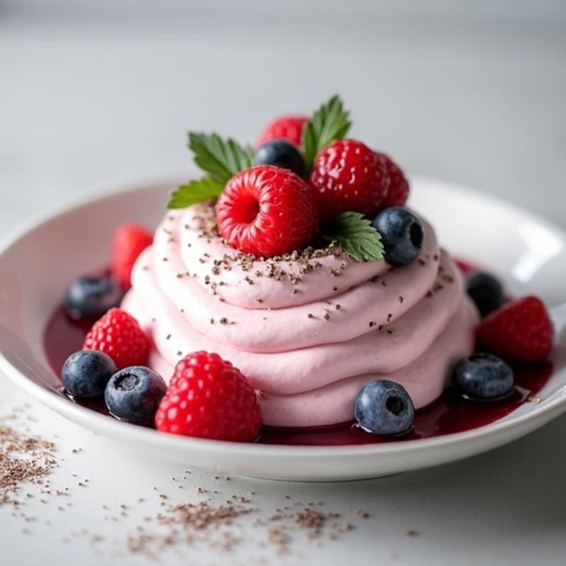 Silky Greek Yogurt Protein Mousse with Mixed Berries