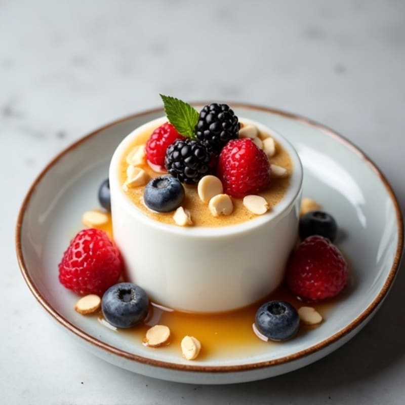 Silky Greek Yogurt Protein Pudding with Mixed Berries