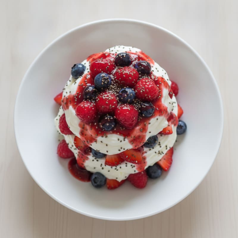 Greek Yogurt Protein Parfait with Mixed Berries