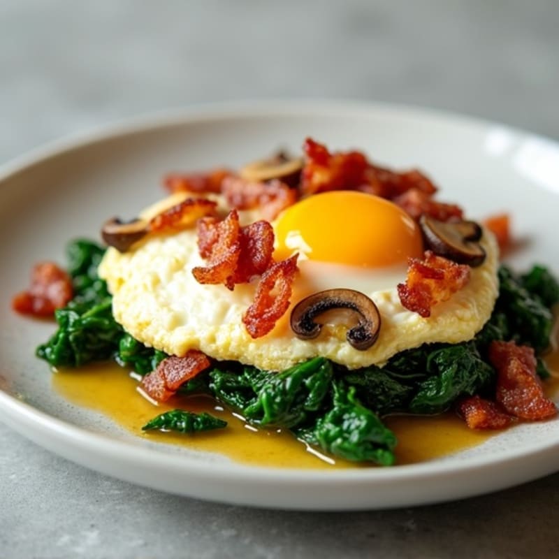 Cottage Cheese Scramble with Spinach and Turkey Bacon