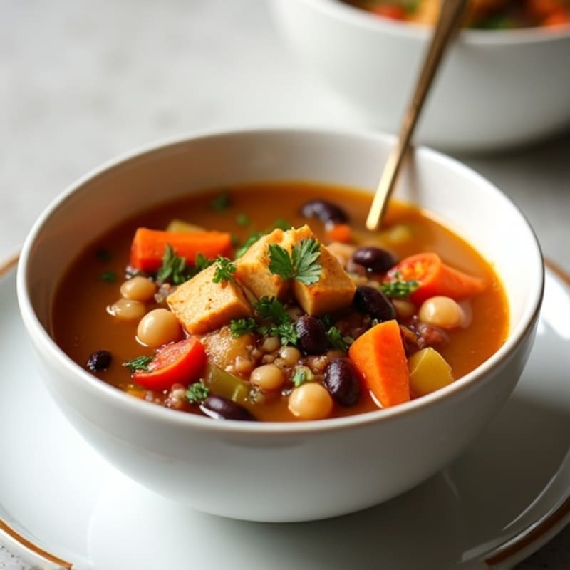 Hearty Three-Bean Vegetable Soup