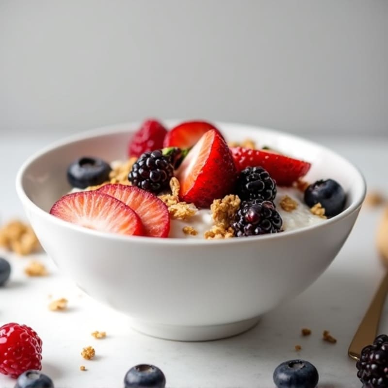 Silky Greek Yogurt Bowl with Mixed Berries and Protein Crunch