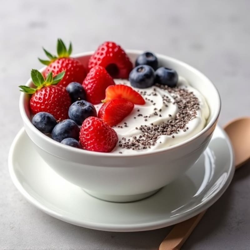 Creamy Greek Yogurt Bowl with Mixed Berries and Chia Seeds