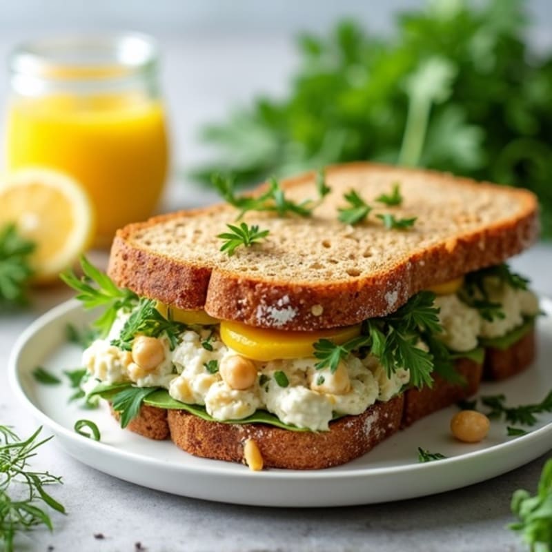 Fresh Herb Smashed Chickpea Salad Sandwich