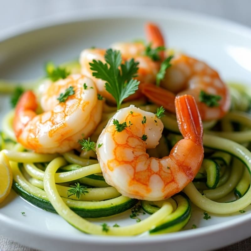 Lemon-Garlic Butter Shrimp with Herb Zucchini Noodles