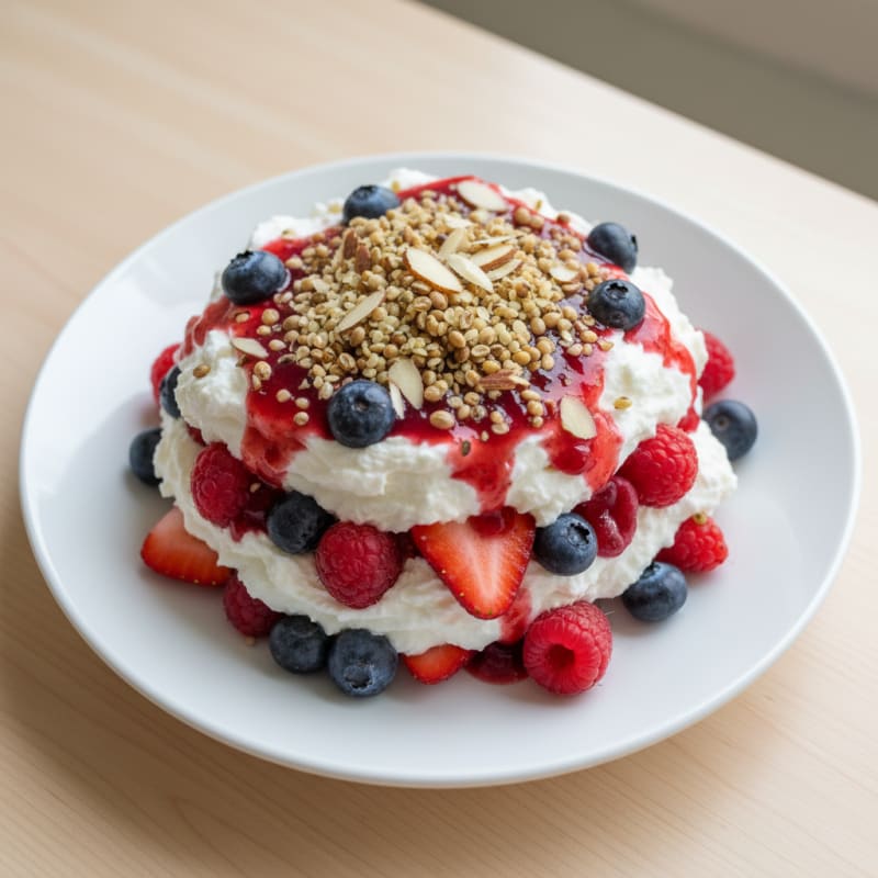 Greek Yogurt Protein Parfait with Mixed Berries
