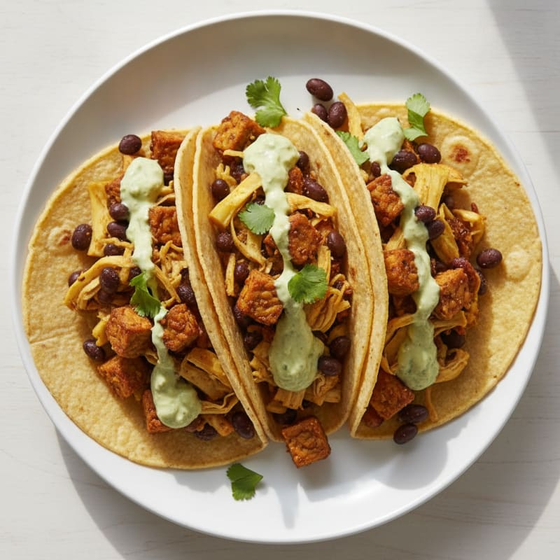 Jackfruit Tacos with Avocado Crema