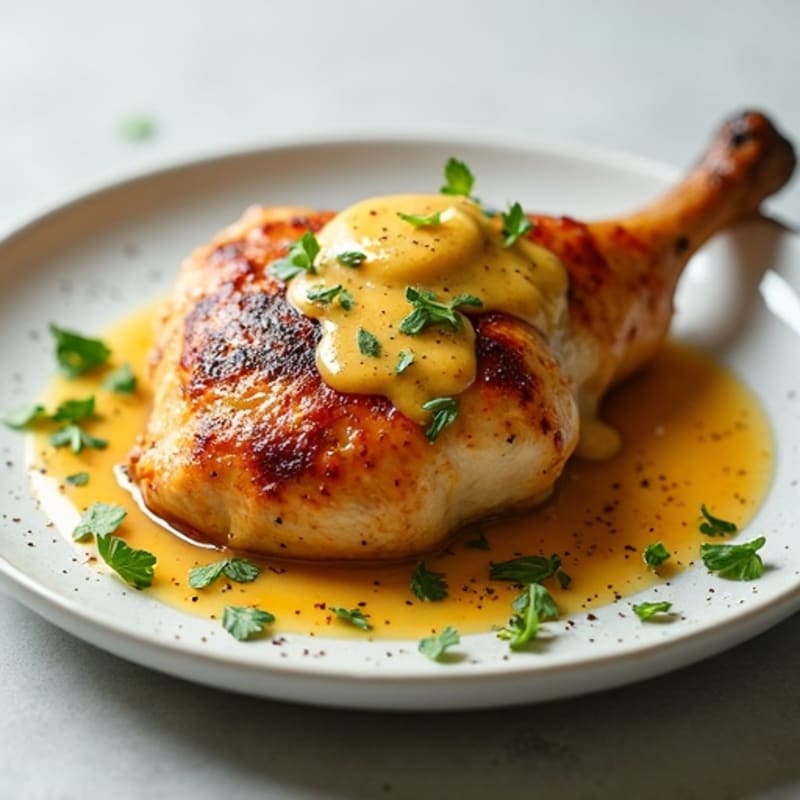 Spiced Roasted Chicken with Creamy Lemon-Garlic Sauce