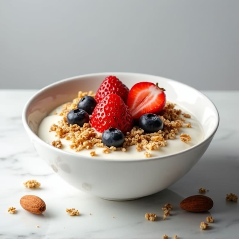 Creamy Greek Yogurt Bowl with Protein Granola and Mixed Berries