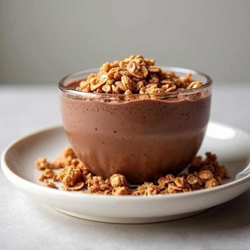Chocolate Protein Mousse with Oat Crumble