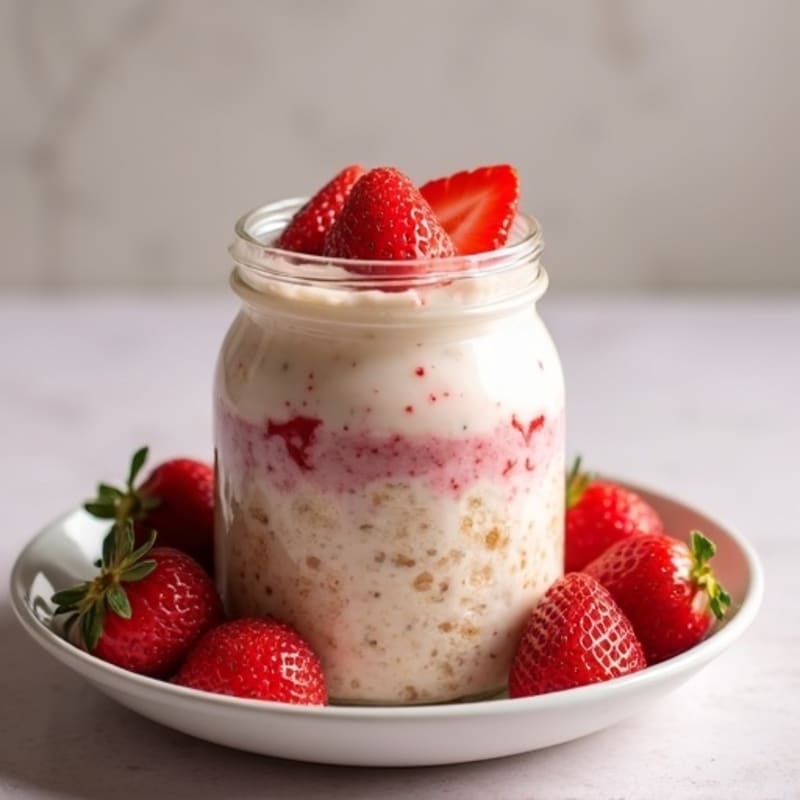 Strawberry Creamy Vanilla Overnight Oats