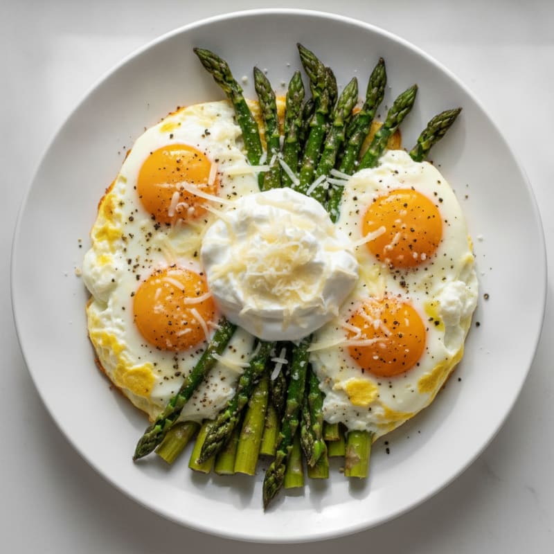 Baked Eggs with Roasted Asparagus