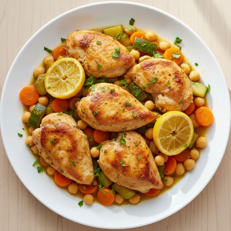 Tender Lemon-Herb Chicken Tagine