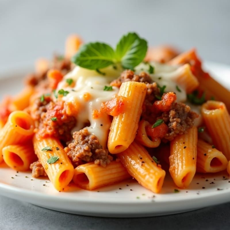 Lean Ground Beef and Creamy Cheesy Pasta Bake