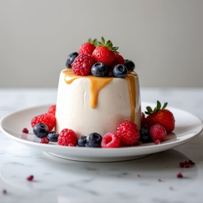 Greek Yogurt Protein Mousse with Mixed Berries