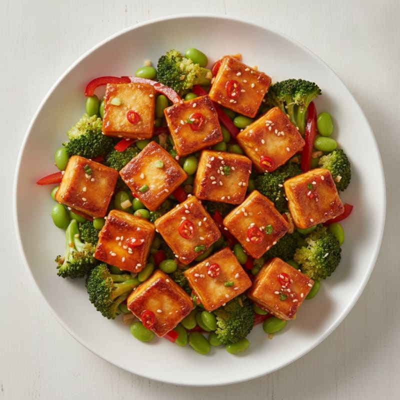 Pan-Seared Tofu with Sweet Chili Glaze