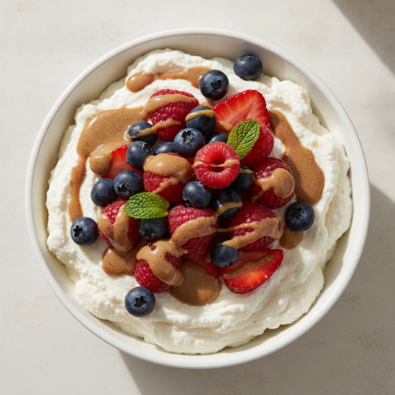 Silky Greek Yogurt Protein Mousse with Berries