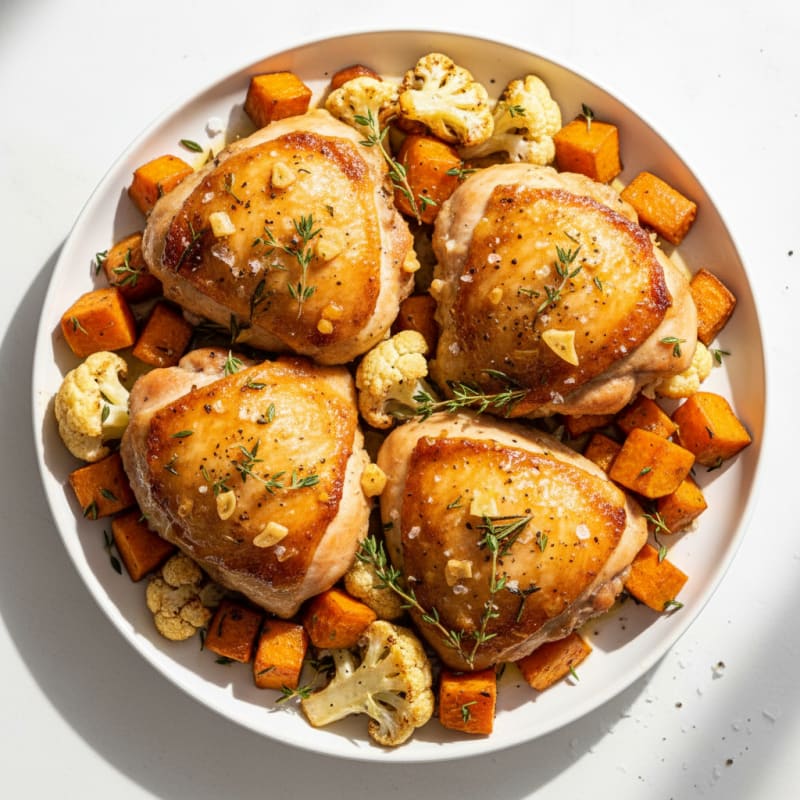 Garlic Herb Roasted Chicken Thighs