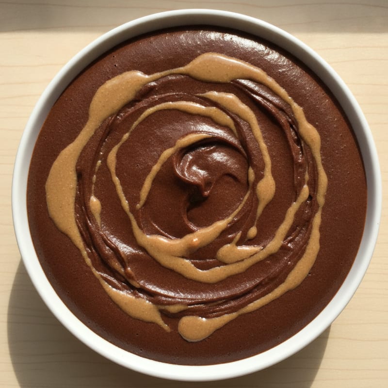 Chocolate Protein Pudding with Almond Butter Swirl