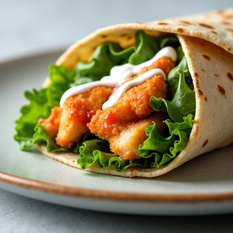 Crispy Buffalo Chicken Wrap with Fresh Greens