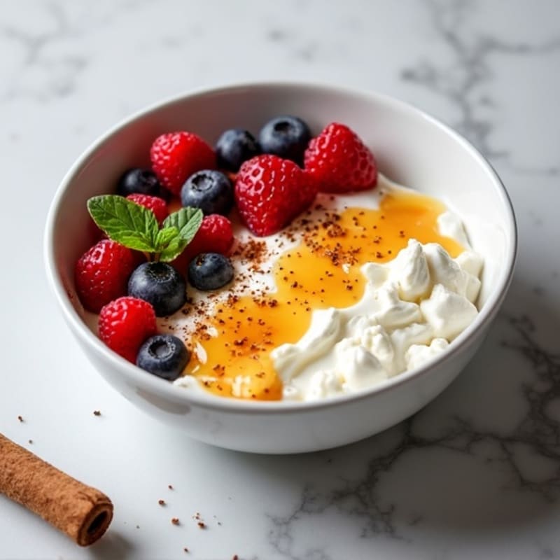 Protein-Packed Vanilla-Spiced Cottage Cheese Bowl with Mixed Berries