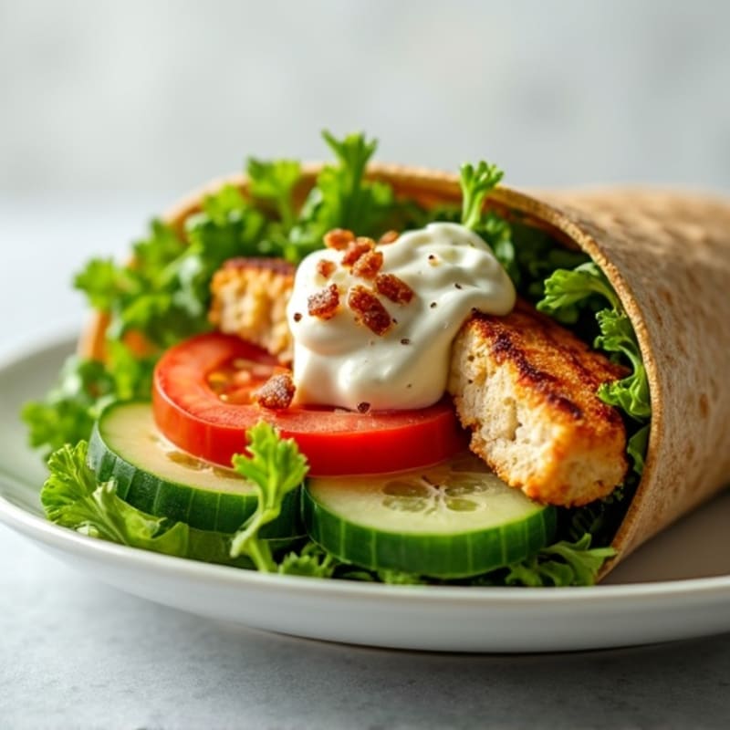 Crispy Grilled Chicken and Fresh Greens Wrap