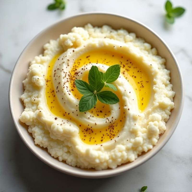 Creamy Cauliflower-Potato Mash with Roasted Garlic