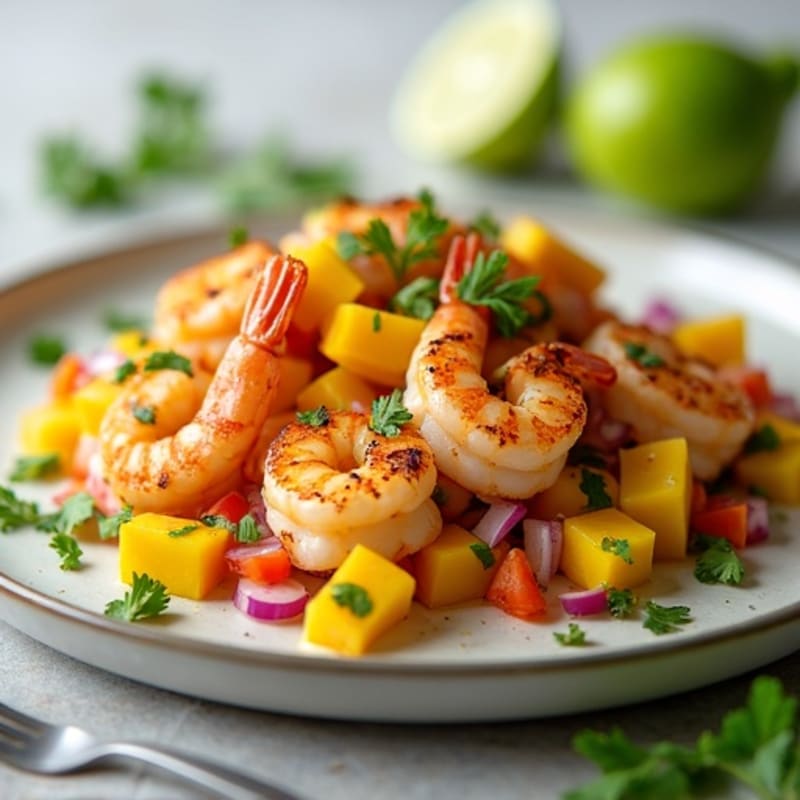 Pan-Seared Shrimp with Zesty Mango-Lime Salsa
