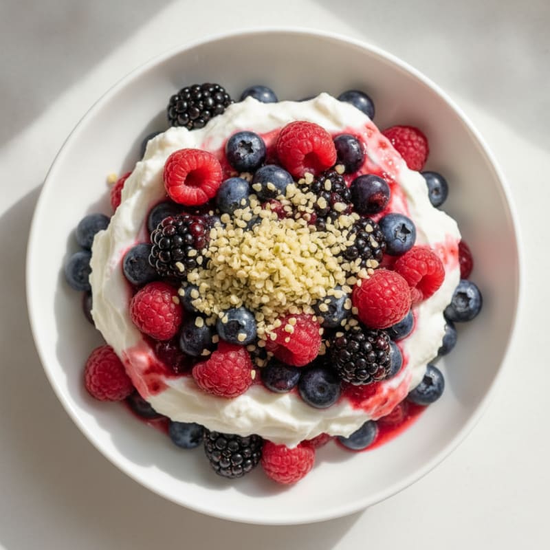 Greek Yogurt Protein Parfait with Mixed Berries