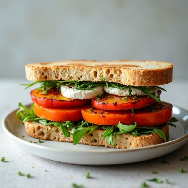 Herb-Grilled Mediterranean Vegetable Sandwich with Whipped Feta